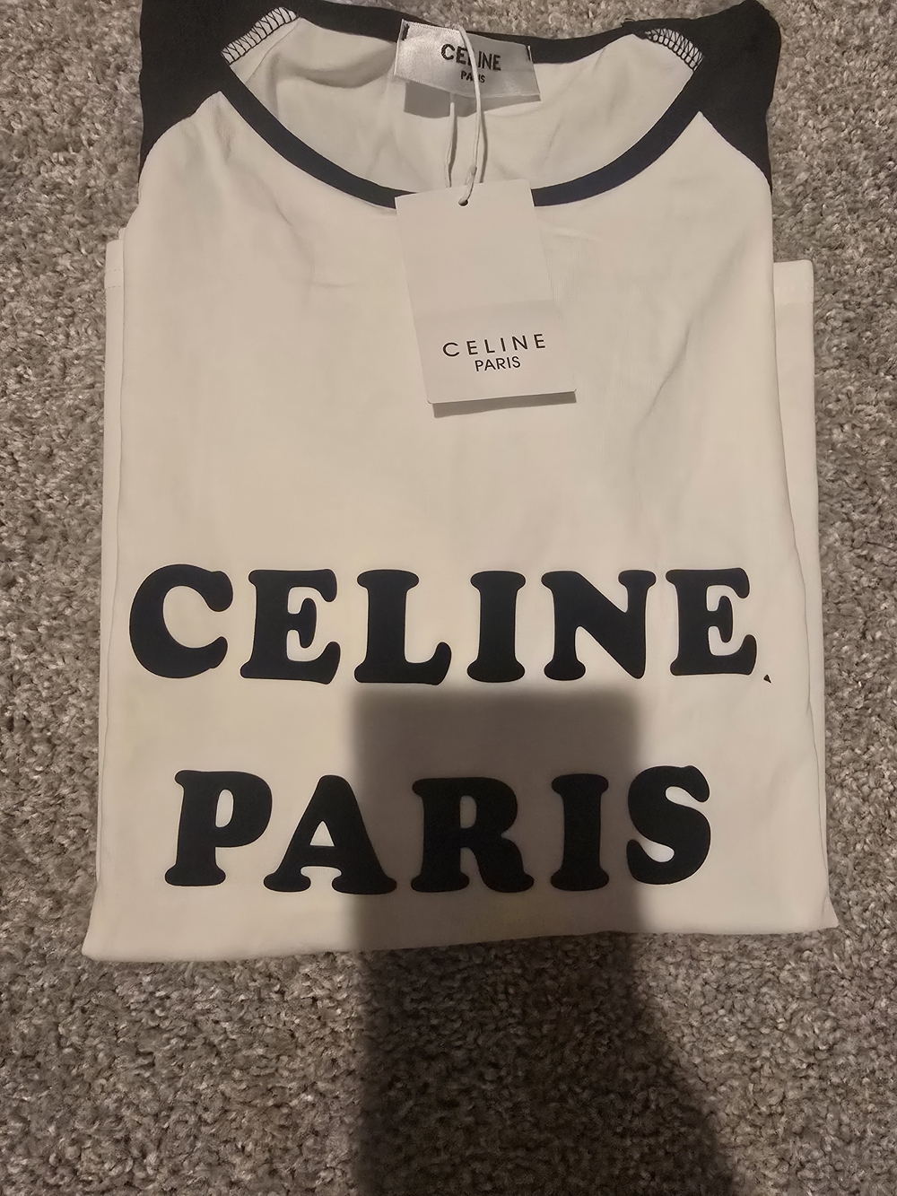 Celine Paris White & Black Logo Tee - Picture 2 of 7
